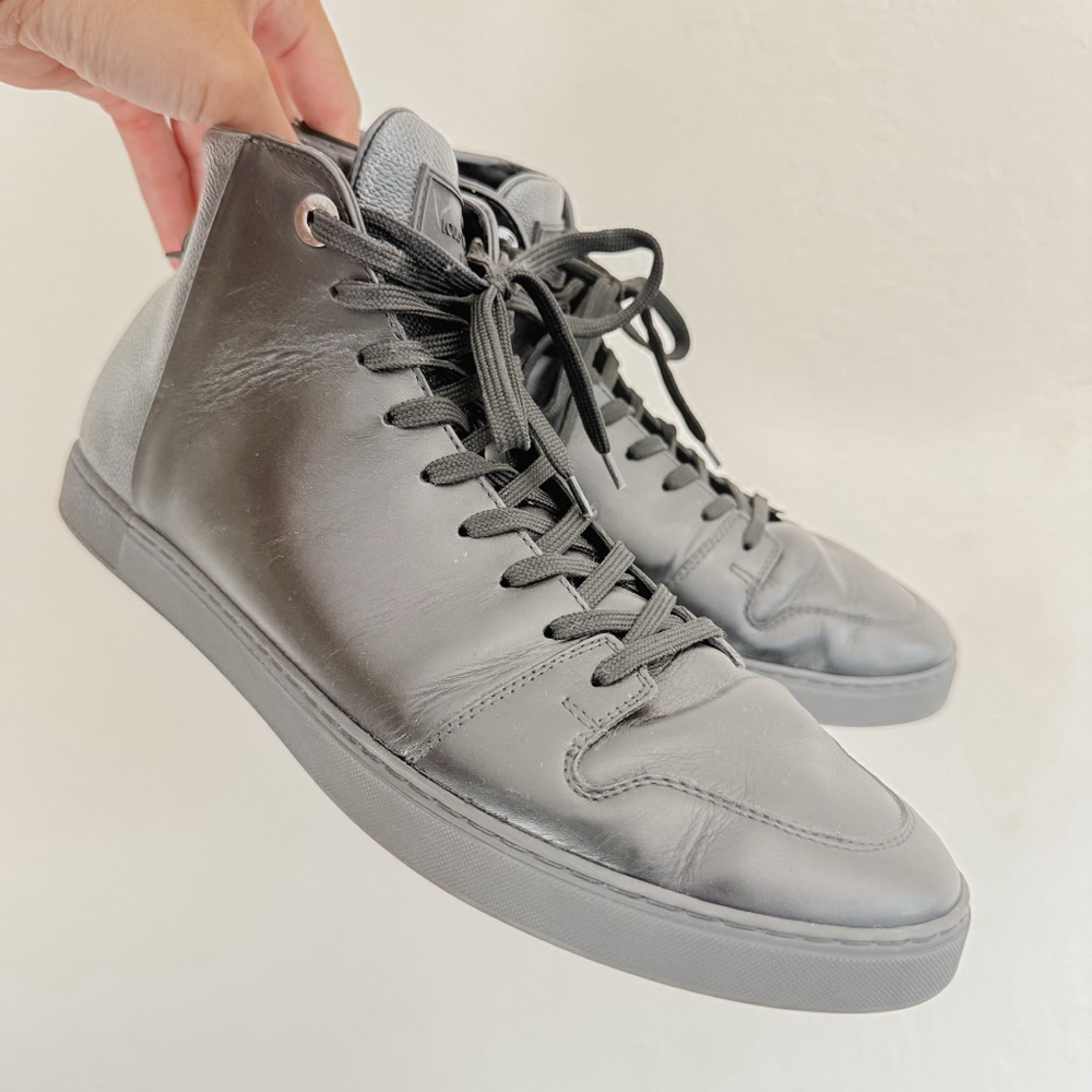 Louis Vuitton Men's Black Damier Graphite High Top Sneakers US 9